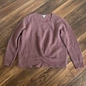 Garnet Hill Cashmere Sweater Women's Large  Twisted Knit Pink/purple